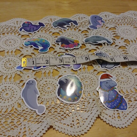 Manatee Stickers for cellphone, hydroflask, computer, locker, crafts, scrapbook - Picture 2 of 7